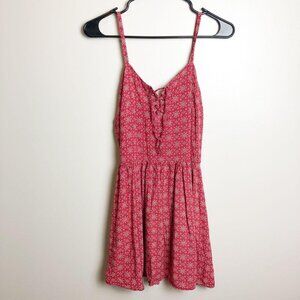 Influence Lace Up Fit and Flare Mini Dress